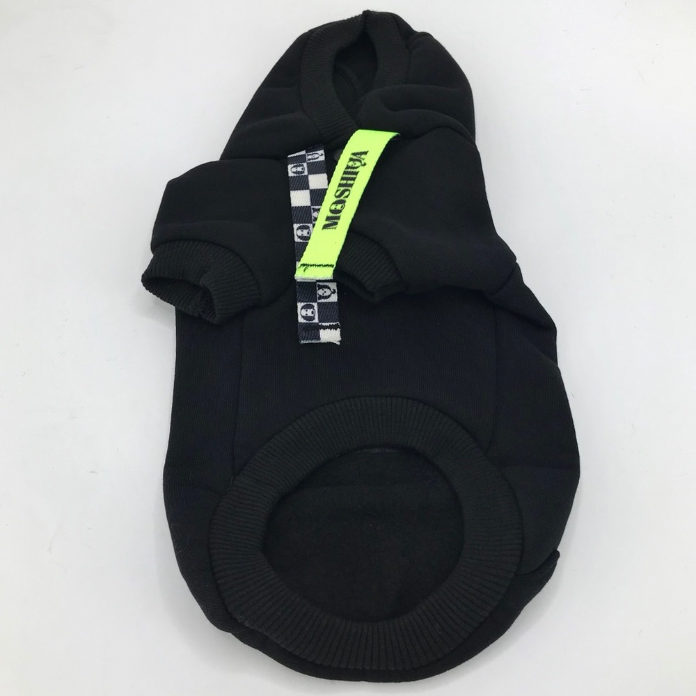 MOSHIQA Black Dog Cat Sweatshirt Size S M XL Hoodie Green Logo Designer Luxury - Picture 7 of 16